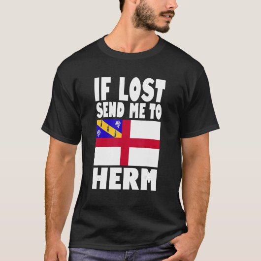 T-shirt Herm Flag Design If lost send me to Herm (Devant)