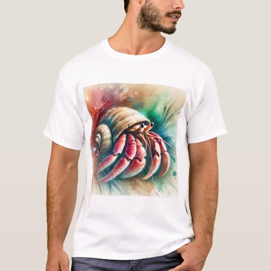 T-shirt Hermit Crab 090724AREF102 - Watercolor (Devant)