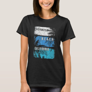 T-shirt Hermosa Beach California Ca Brush Strots Et Palm