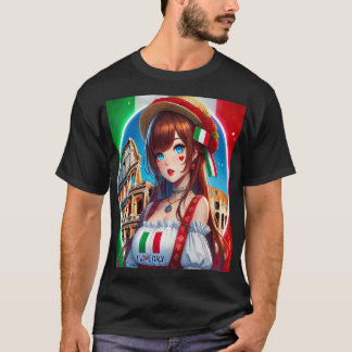 T-SHIRT HERMOSA CHICA ANIME EN EL COLISEO DE ROMA, ITALIA