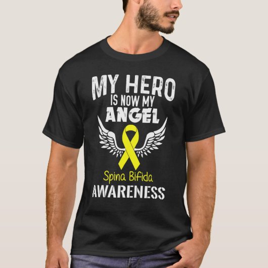 T-shirt Hero Now Angel Spina Bifida Awareness Supporter Ri (Devant)