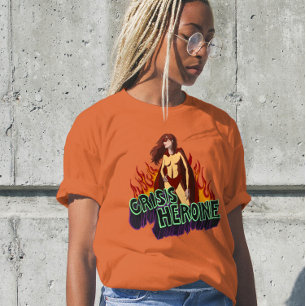 T-shirt Héroïne de crise drôle ADHD Énergie Chaos Rétro Ba