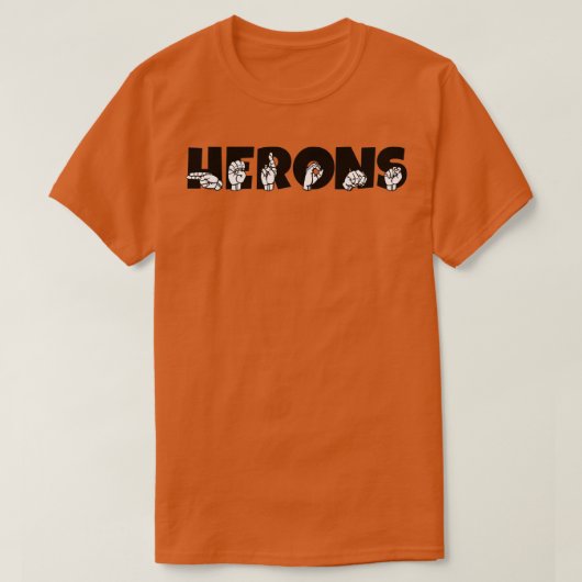 T-shirt HERONS ASL Sign Language Design 1 (Design devant)