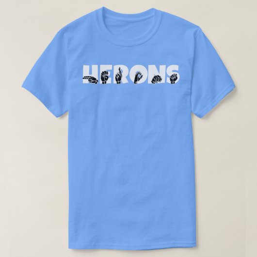 T-shirt HERONS ASL Sign Language Design 2 (Design devant)