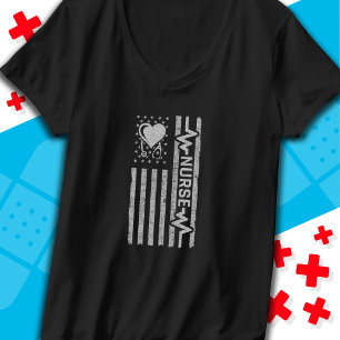 T-shirt Héros américain Drapeau Héros Coeur Infirmière App