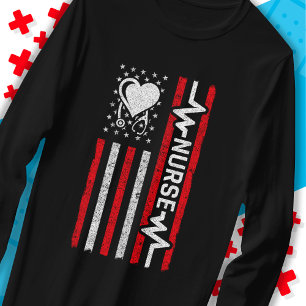 T-shirt Héros américain Drapeau Héros Coeur Infirmière App