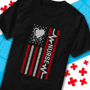 T-shirt Héros américain Drapeau Héros Coeur Infirmière App