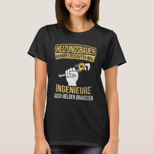 T-shirt Héros De Constructeur De Chauffage Des Ingénieurs
