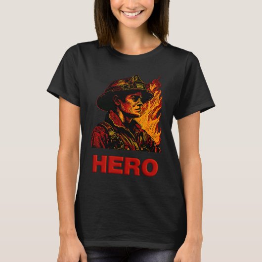 T-shirt Héros de la brigade des pompiers (Devant)