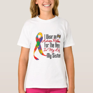 T-shirt Héros de ruban d'autisme dans ma vie ma soeur