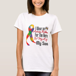 T-shirt Héros de ruban d'autisme dans ma vie mon fils