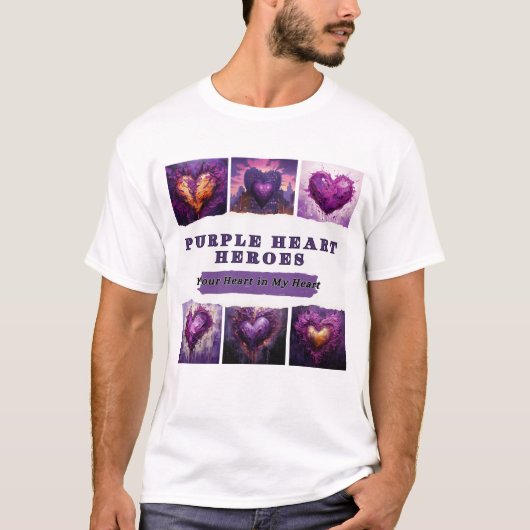T-shirt Héros du coeur pourpre (Devant)