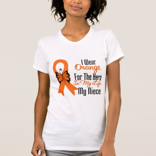 T-shirt Héros orange de ruban de leucémie ma nièce