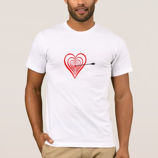 T-shirt Herz Dartscheibe mit Pfeil (Devant)