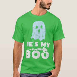 T-shirt Hes My Boo Cute Correspondant Couple Halloween Cos
