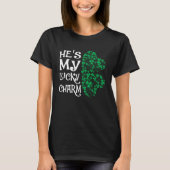 T-shirt He's My Lucky Charm  Shamrock Matching Couples (Devant)