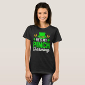 T-shirt He's My Pinch Charming Shamrock St Patrick's Day L (Devant entier)