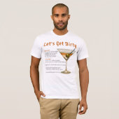 T-shirt Heure de cocktail Obtenons une recette de martini  (Devant entier)