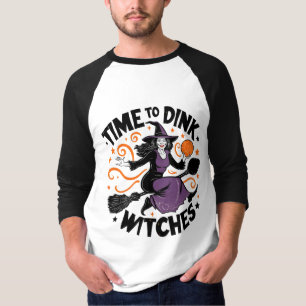 T-shirt Heure de Dink Witts Halloween Pickleball Éffrayant