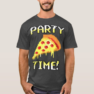 T-shirt Heure de la soirée Pizza Graphique Branchée! 5634
