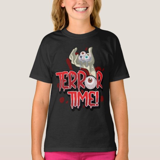 T-shirt Heure de la terreur d'Halloween main Zombie avec l (Devant)