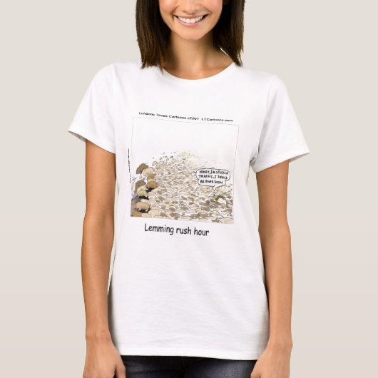 T-shirt Heure de pointe Lemmings amusant (Devant)