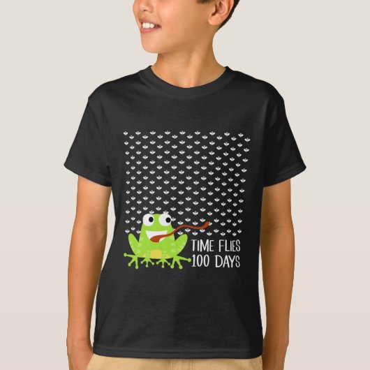 T-shirt Heure Des Mouches 100 Jours Grenouille Fun 100ème  (Devant)