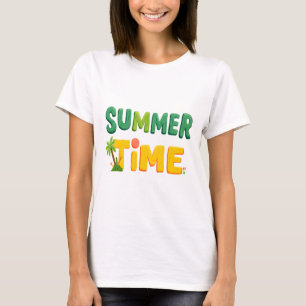 T-shirt Heure d'été - Heure d'été avec palmier et soleil