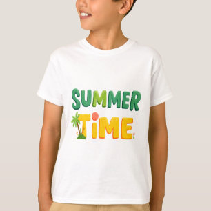 T-shirt Heure d'été - Heure d'été avec palmier et soleil