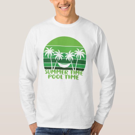 T-SHIRT HEURE D'ÉTÉ PISCINE. (Devant)