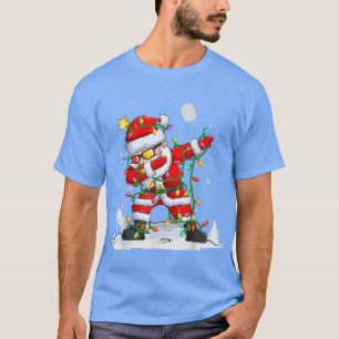 T-shirt Heure d'hiver de neige Fairy Lumières Santa Claus