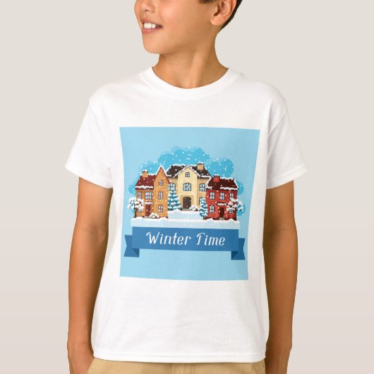 T-shirt Heure d'hiver neige (Devant)