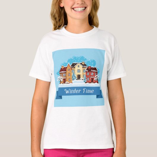 T-shirt Heure d'hiver neige (Devant)