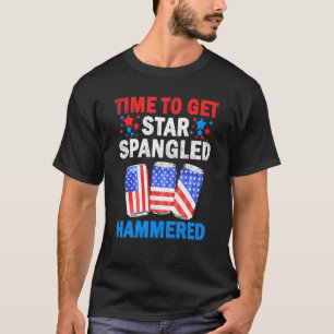 T-shirt Heure D'Obtenir Star Spangled Hammered Bière Usa D