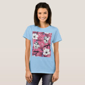 T-shirt Heure du printemps en rose (Devant entier)