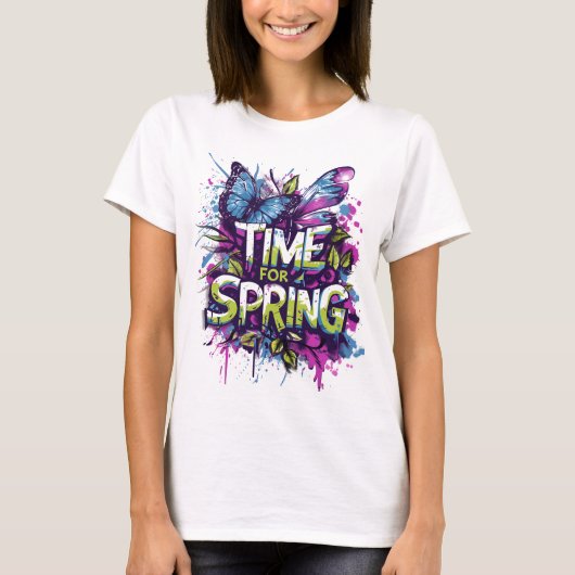T-shirt Heure Du Printemps - Graffiti Spray Slash (Devant)