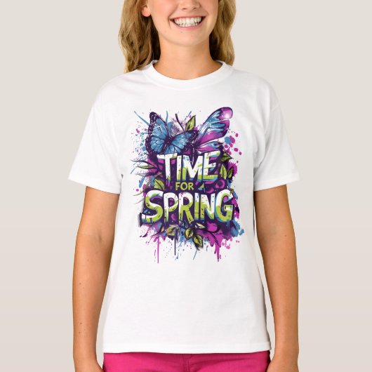 T-shirt Heure Du Printemps - Graffiti Spray Slash Girls (Devant)