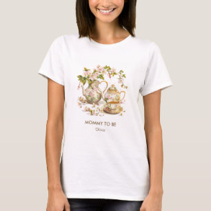 T-shirt Heure du thé / Un bébé brasse Baby shower Mama