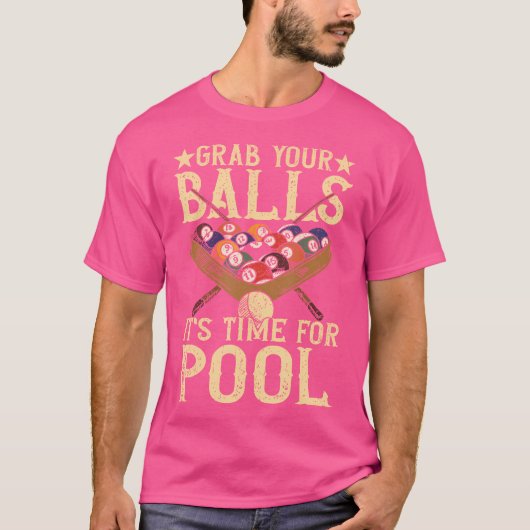 T-shirt Heure Pour L'Équipe De Billard 8 Ball Pool Billard (Devant)