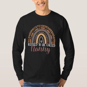 T-shirt Heureuse d'être appelée Nanny Rainbow Léopard Nann