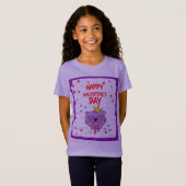 T-Shirt HEUREUSE SAINTE-VALENTIN AVEC CHAT CUTE (Devant entier)