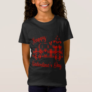 T-Shirt Heureuse Sainte-Valentin Camion Rouge Coeur Amour