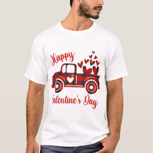 T-shirt Heureuse Sainte-Valentin Camion Rouge Coeur Amour 
