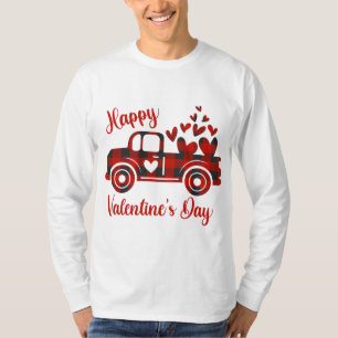T-shirt Heureuse Sainte-Valentin Camion Rouge Coeur Amour