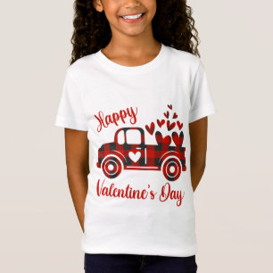 T-Shirt Heureuse Sainte-Valentin Camion Rouge Coeur Amour