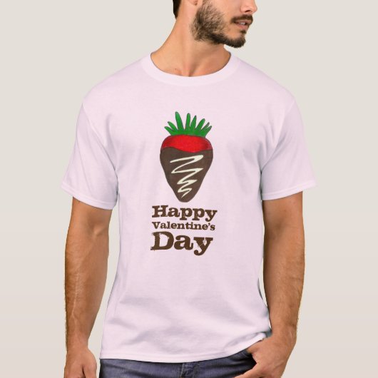 T-shirt Heureuse Sainte-Valentin Chocolat fraise Tee (Devant)