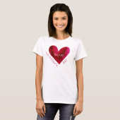 T-shirt Heureuse Sainte-Valentin | Coeur aquarelle (Devant entier)