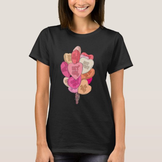 T-shirt Heureuse Sainte-Valentin Coeur Ballons Bonbon Supe (Devant)