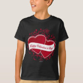 T-shirt Heureuse Sainte-Valentin !Cœurs rouges (Devant)