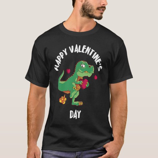 T-shirt Heureuse Sainte-Valentin Dino Hearts rex Love Dino (Devant)
